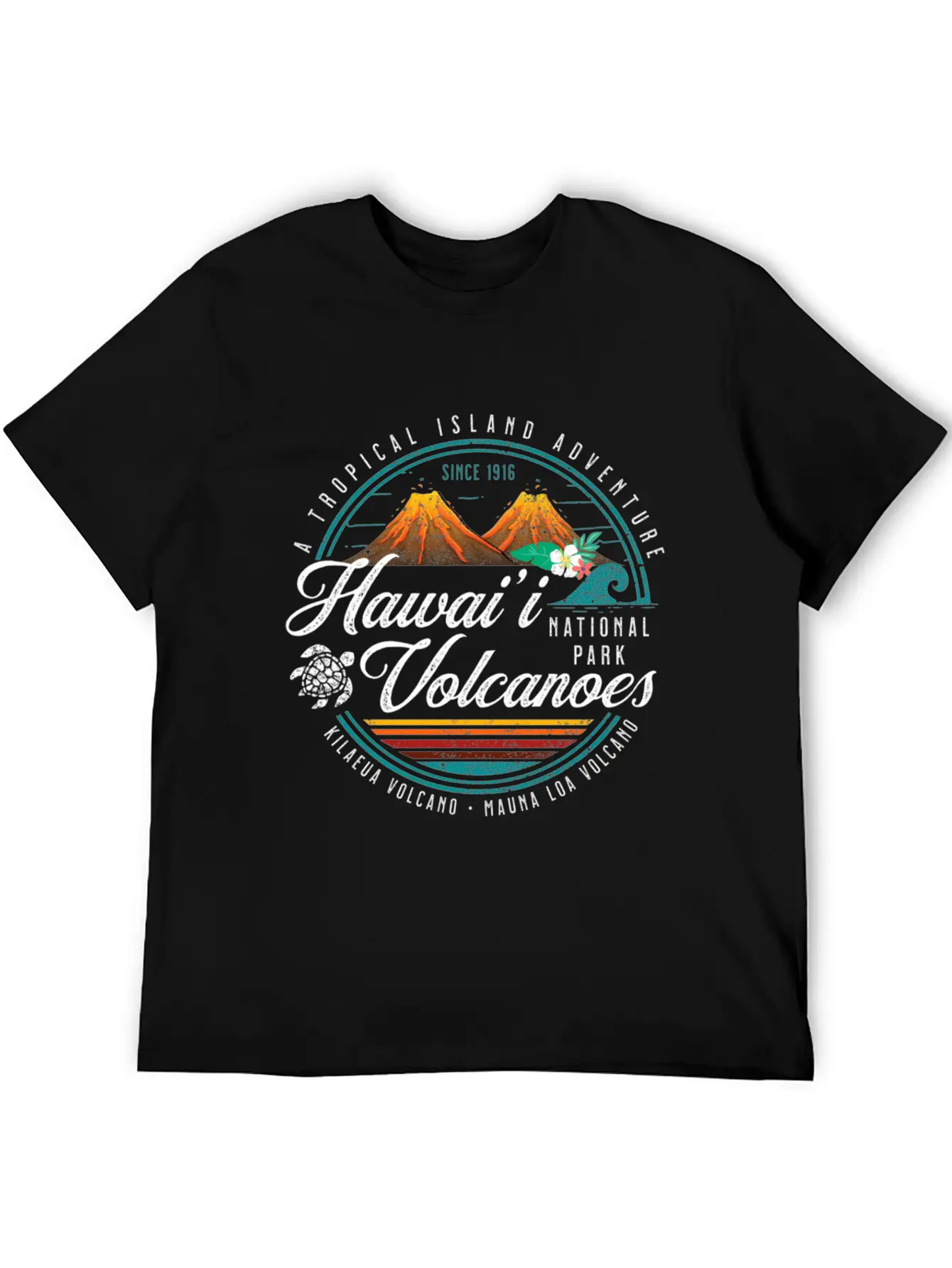 Hawaii Volcanoes National Park Kilauea Mauna Load Unisex Short Sleeve Soft Cotton T-Shirt – Casual Everyday Wear