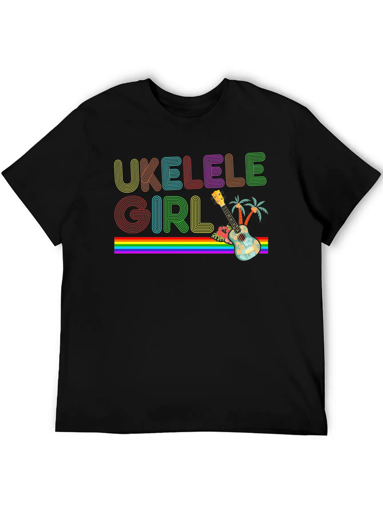 Hawaiian Ukulele Uke 70S Ukulele Breathable Soft Cotton T-Shirt – Timeless Casual Look