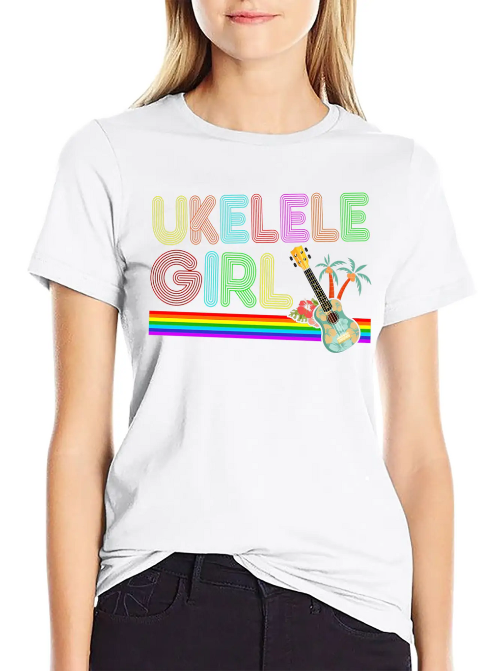 Hawaiian Ukulele Uke 70S Ukulele Breathable Soft Cotton T-Shirt – Timeless Casual Look