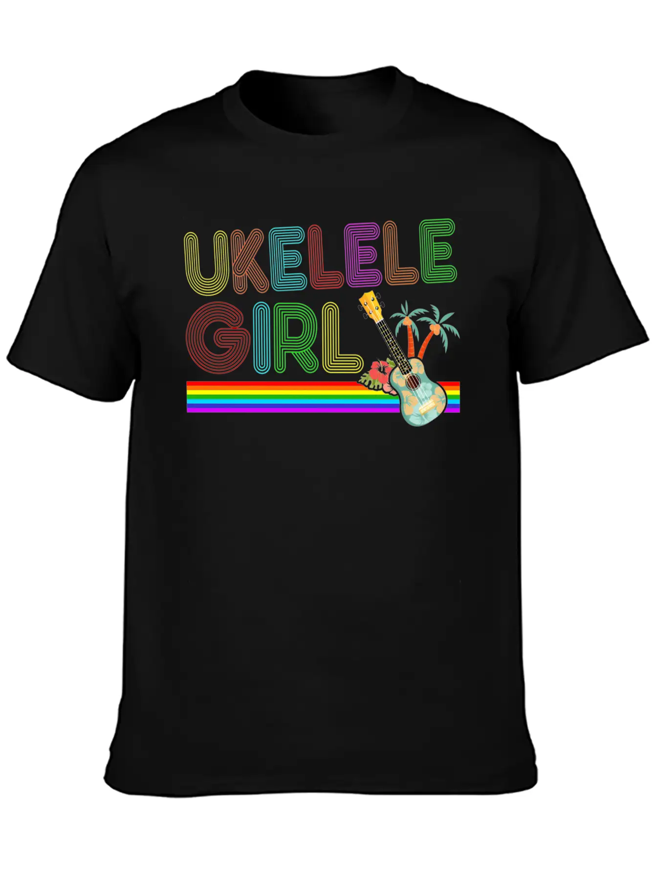 Hawaiian Ukulele Uke 70S Ukulele Breathable Soft Cotton T-Shirt – Timeless Casual Look