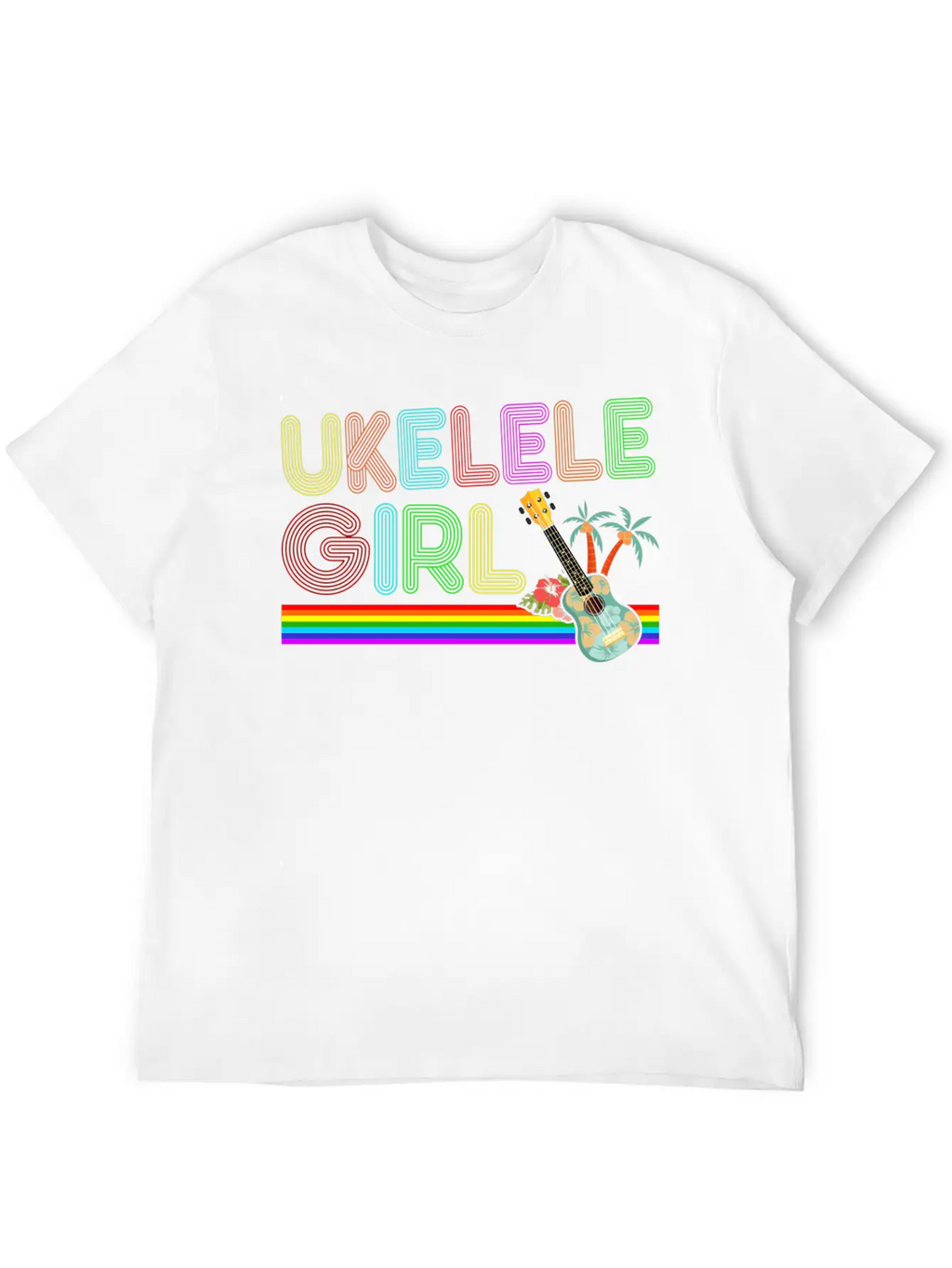 Hawaiian Ukulele Uke 70S Ukulele Breathable Soft Cotton T-Shirt – Timeless Casual Look