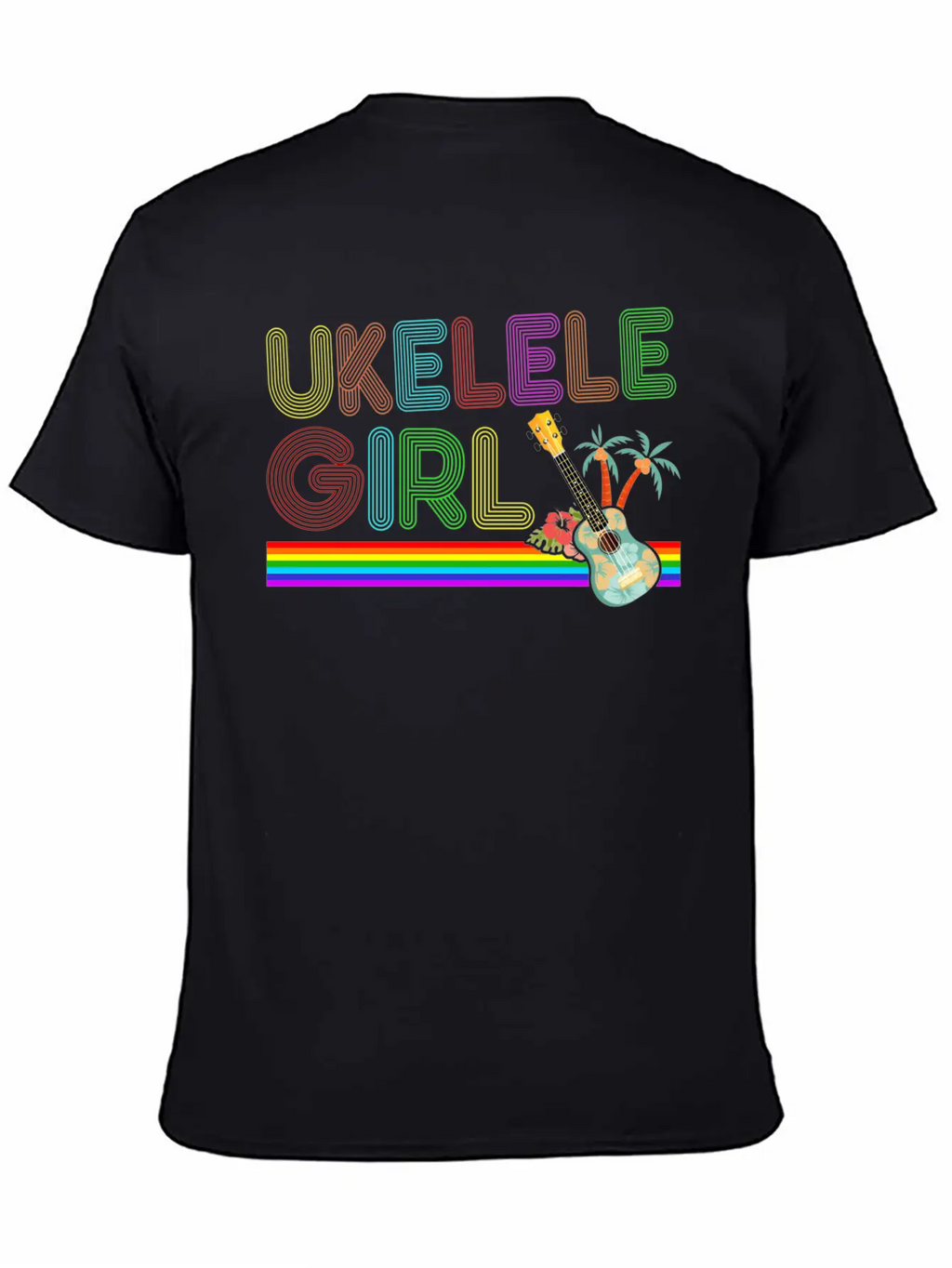 Hawaiian Ukulele Uke 70S Ukulele Breathable Soft Cotton T-Shirt – Timeless Casual Look