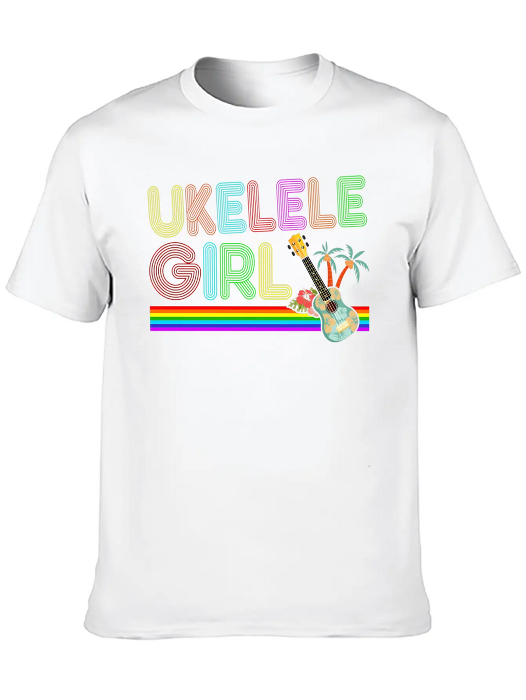 Hawaiian Ukulele Uke 70S Ukulele Casual Graphic T-Shirt – Simple And Comfortable Daily Wear
