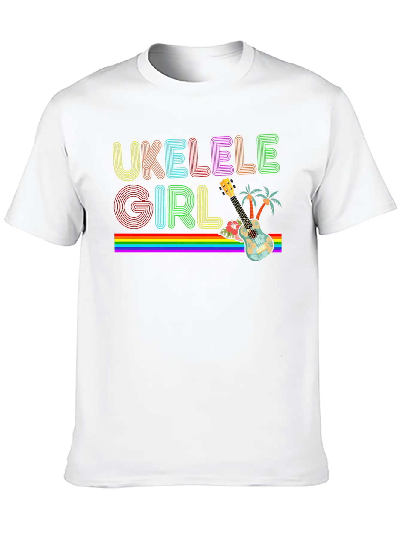 Hawaiian Ukulele Uke 70S Ukulele Casual Graphic T-Shirt – Simple And Comfortable Daily Wear