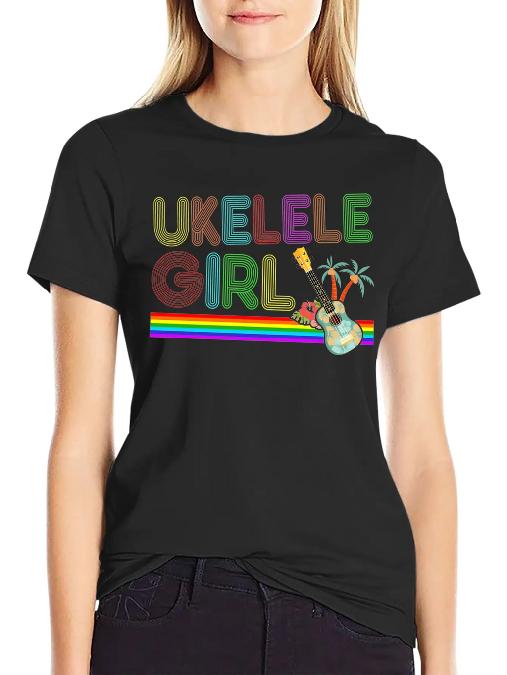 Hawaiian Ukulele Uke 70S Ukulele Casual Graphic T-Shirt – Simple And Comfortable Daily Wear