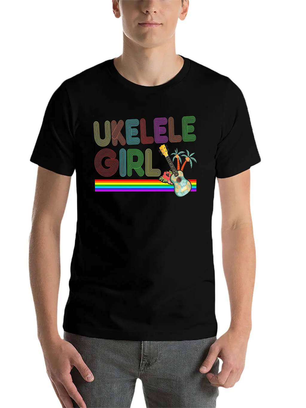 Hawaiian Ukulele Uke 70S Ukulele Casual Graphic T-Shirt – Simple And Comfortable Daily Wear
