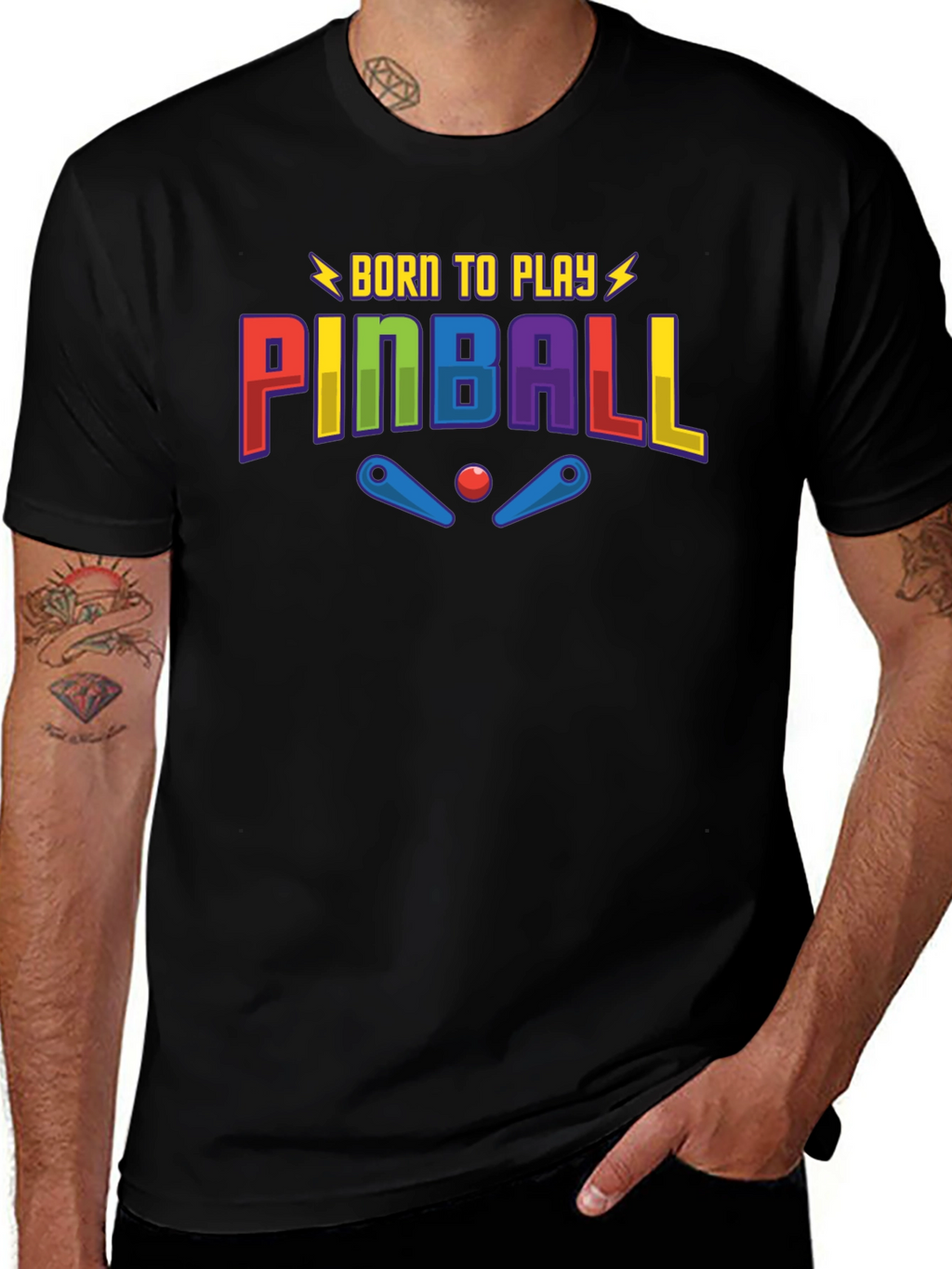 Born to Play Pinball Graphic T-Shirt