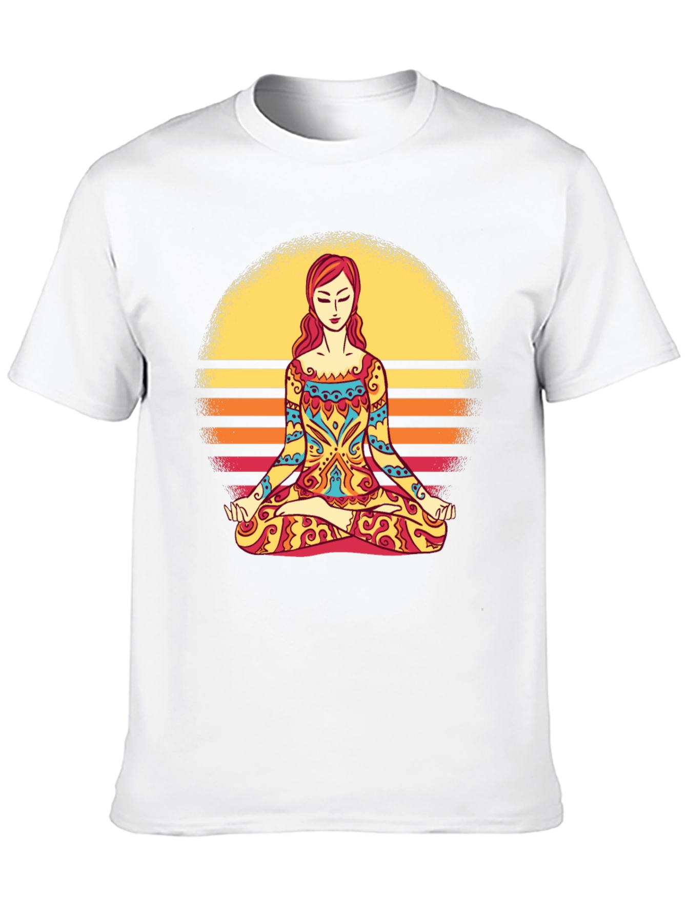 Yoga Meditation Sunset Graphic T-Shirt