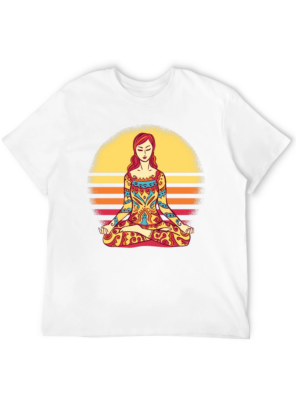 Yoga Meditation Sunset Graphic T-Shirt