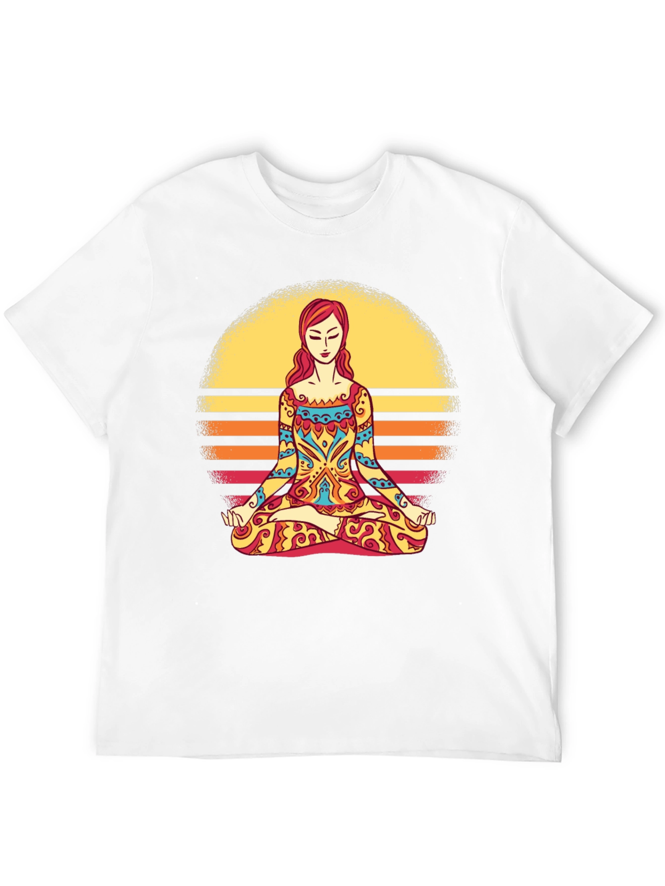 Yoga Meditation Sunset Graphic T-Shirt