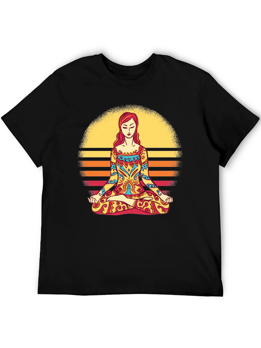 Yoga Meditation Sunset Graphic T-Shirt