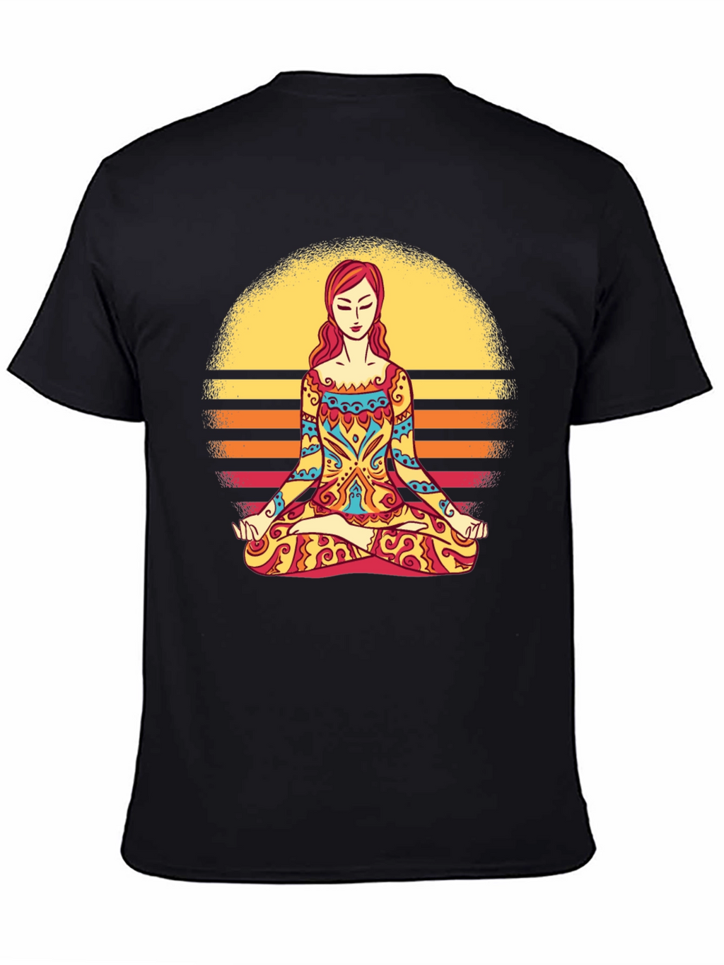 Yoga Meditation Sunset Graphic T-Shirt