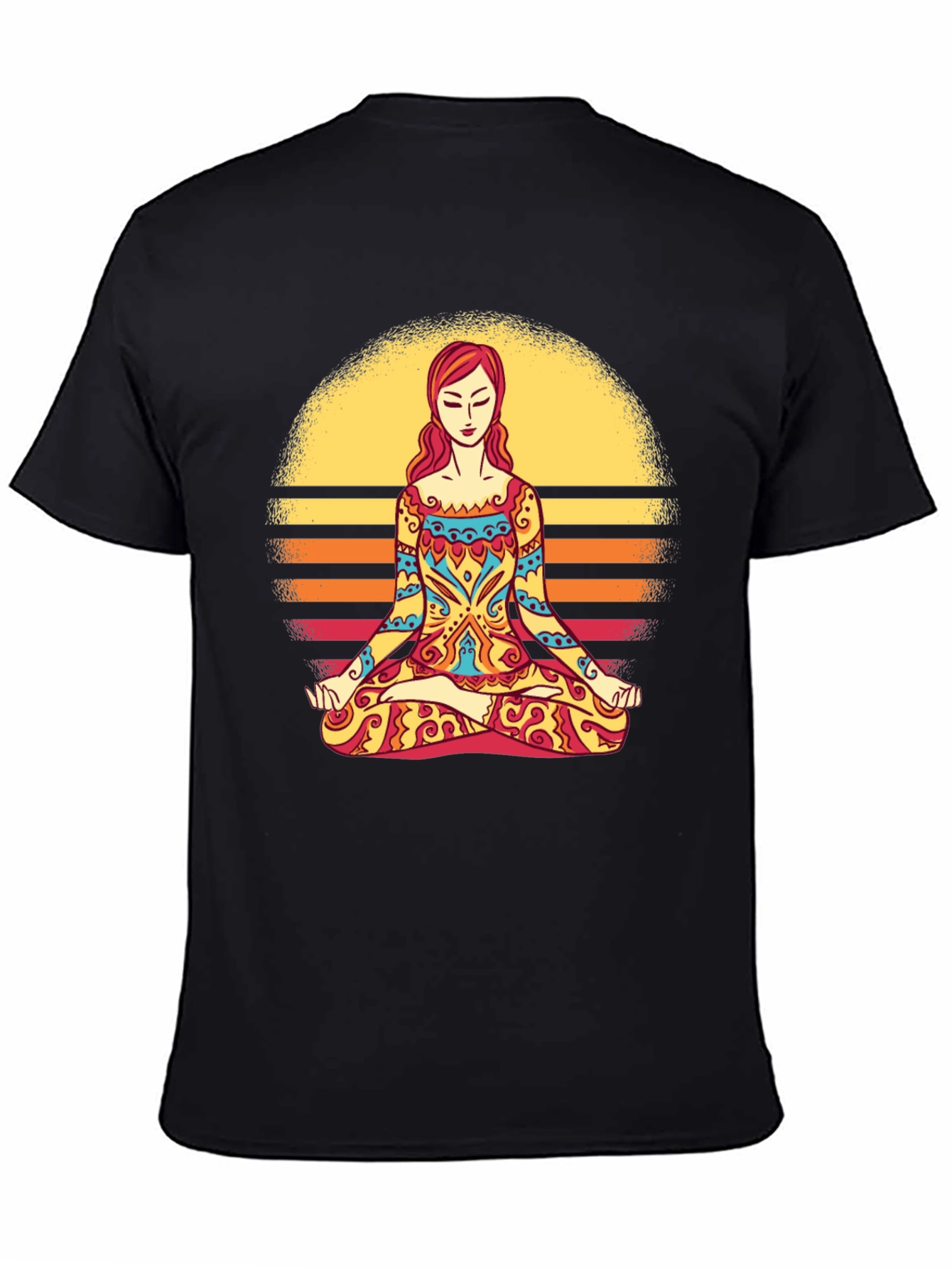Yoga Meditation Sunset Graphic T-Shirt