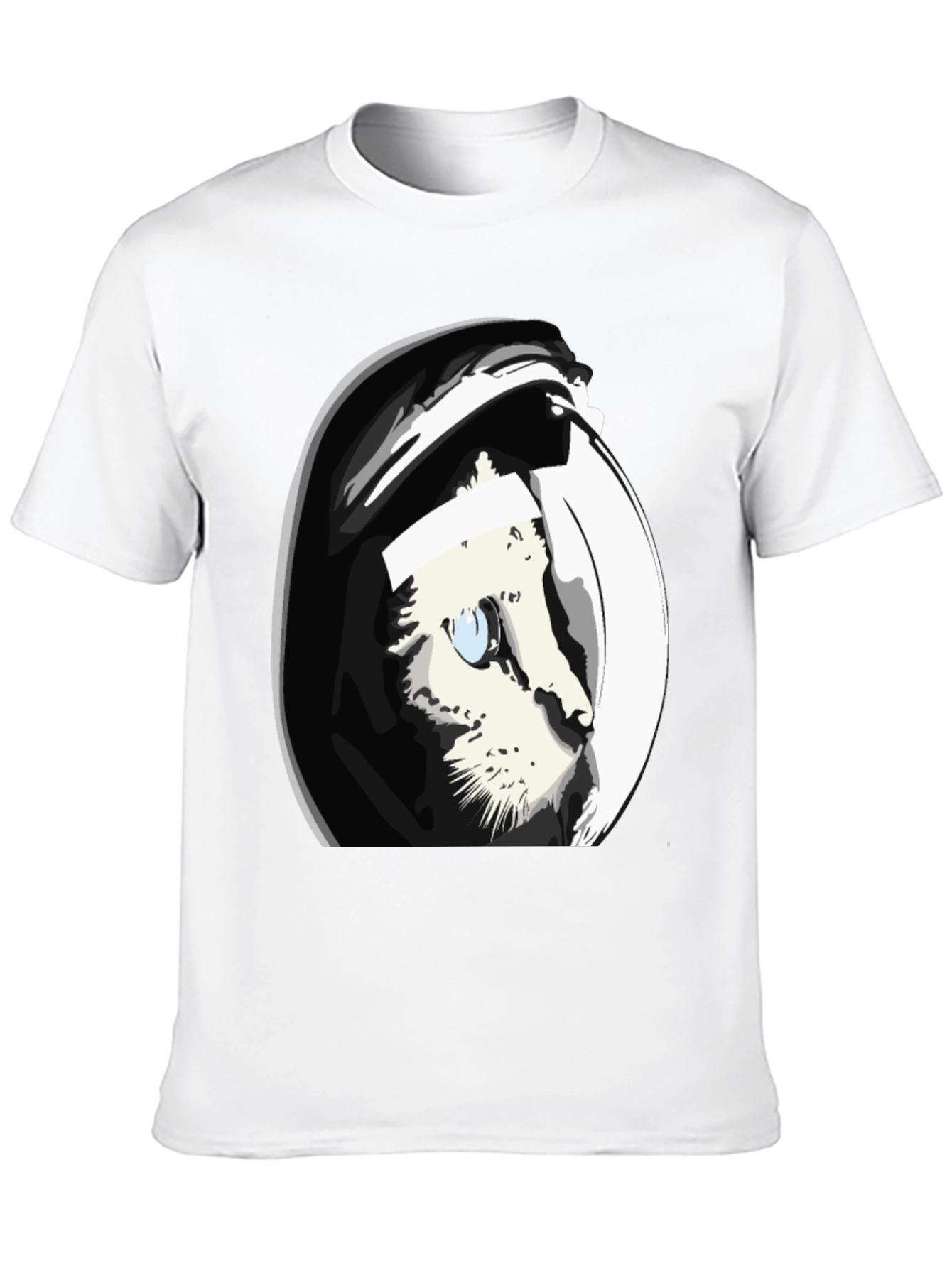 Cat Astronaut Graphic Tee - Cool Black T-Shirt