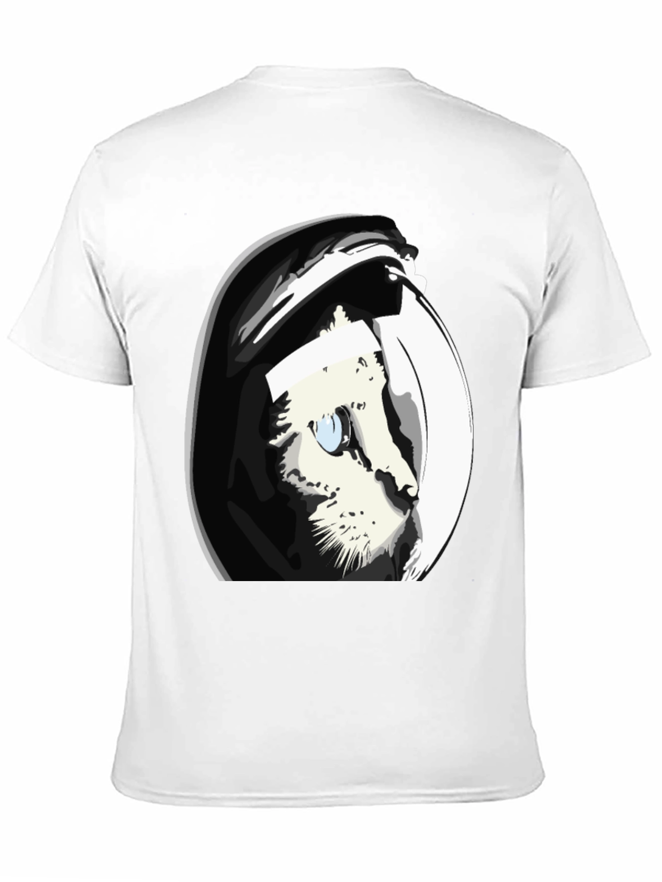 Cat Astronaut Graphic Tee - Cool Black T-Shirt