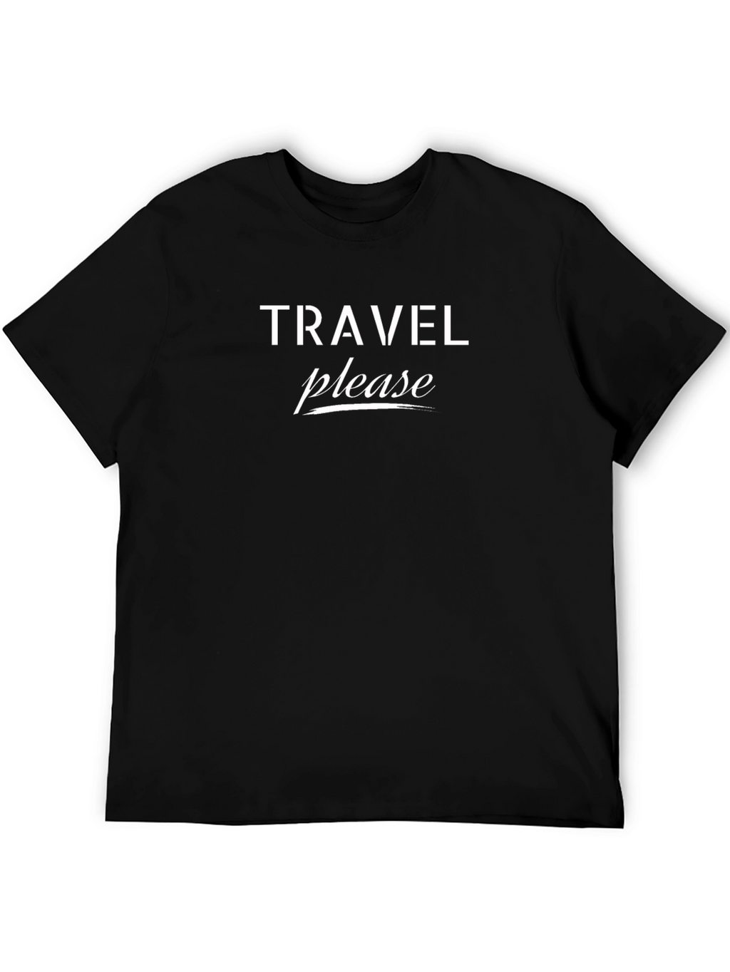 Travel Please Black Graphic Tee