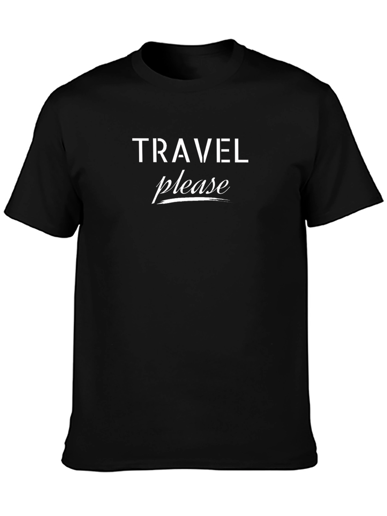 Travel Please Black Graphic Tee