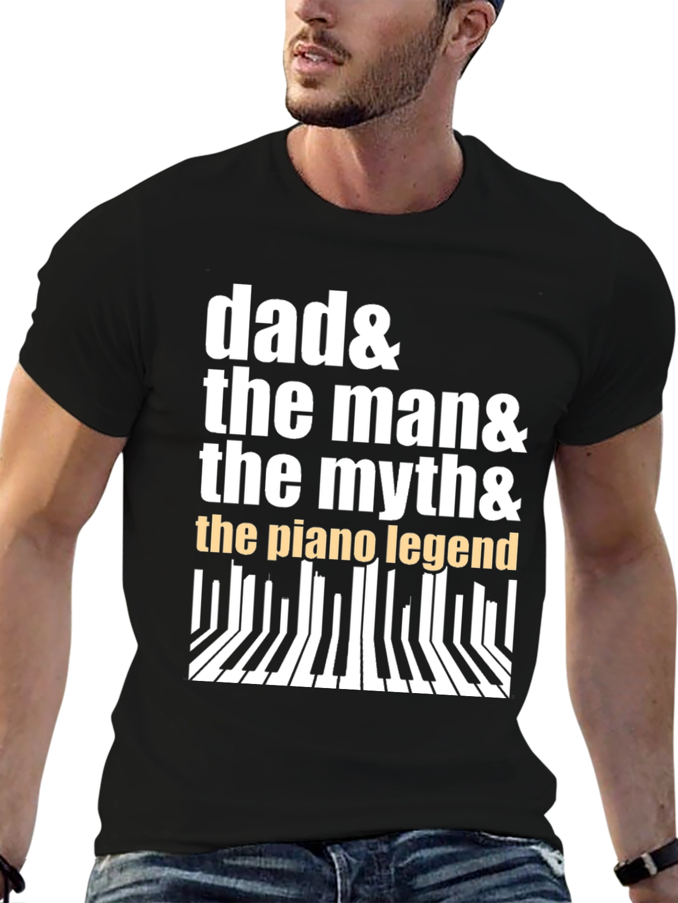 Dad Piano Legend Graphic Tee - Musician Gift