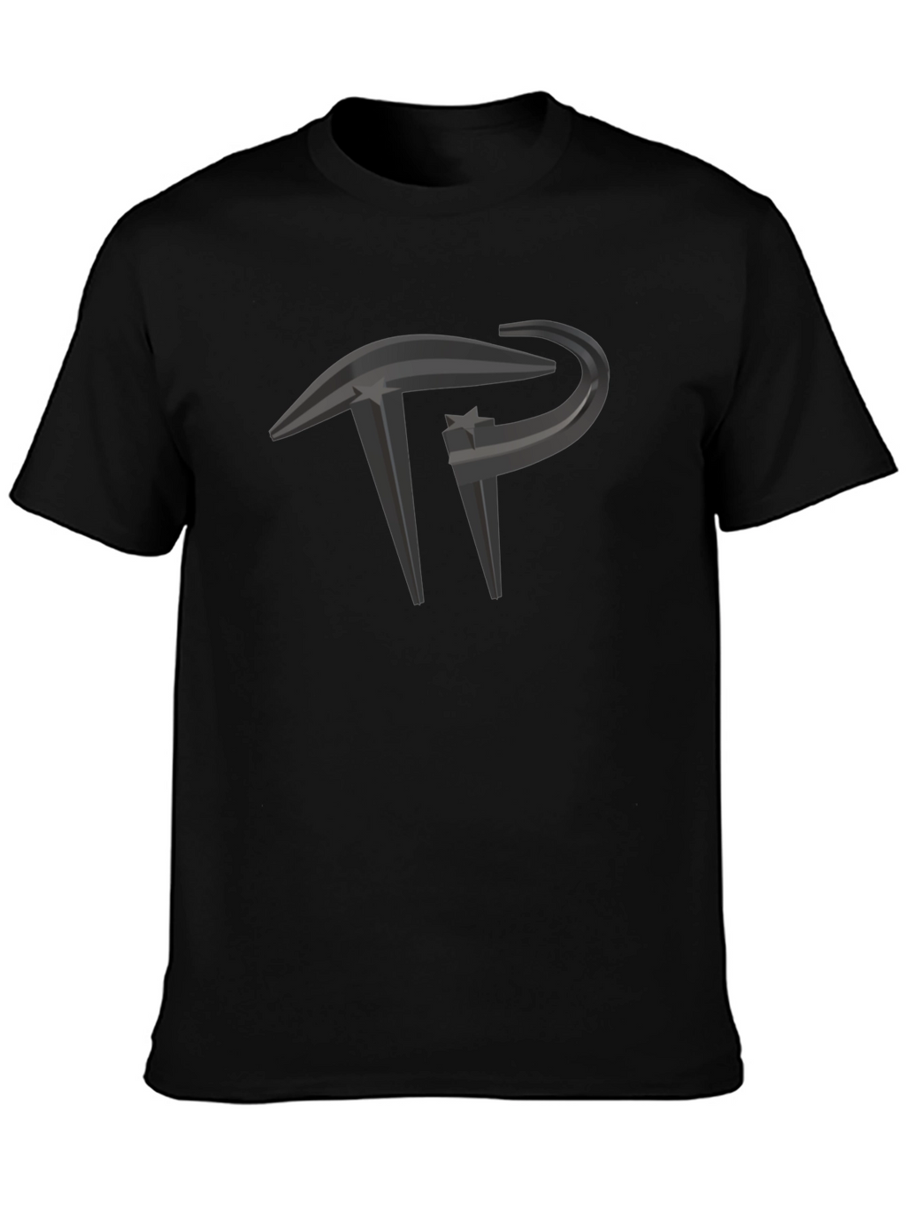 Modern Black T-Shirt with Unique Graphic Design