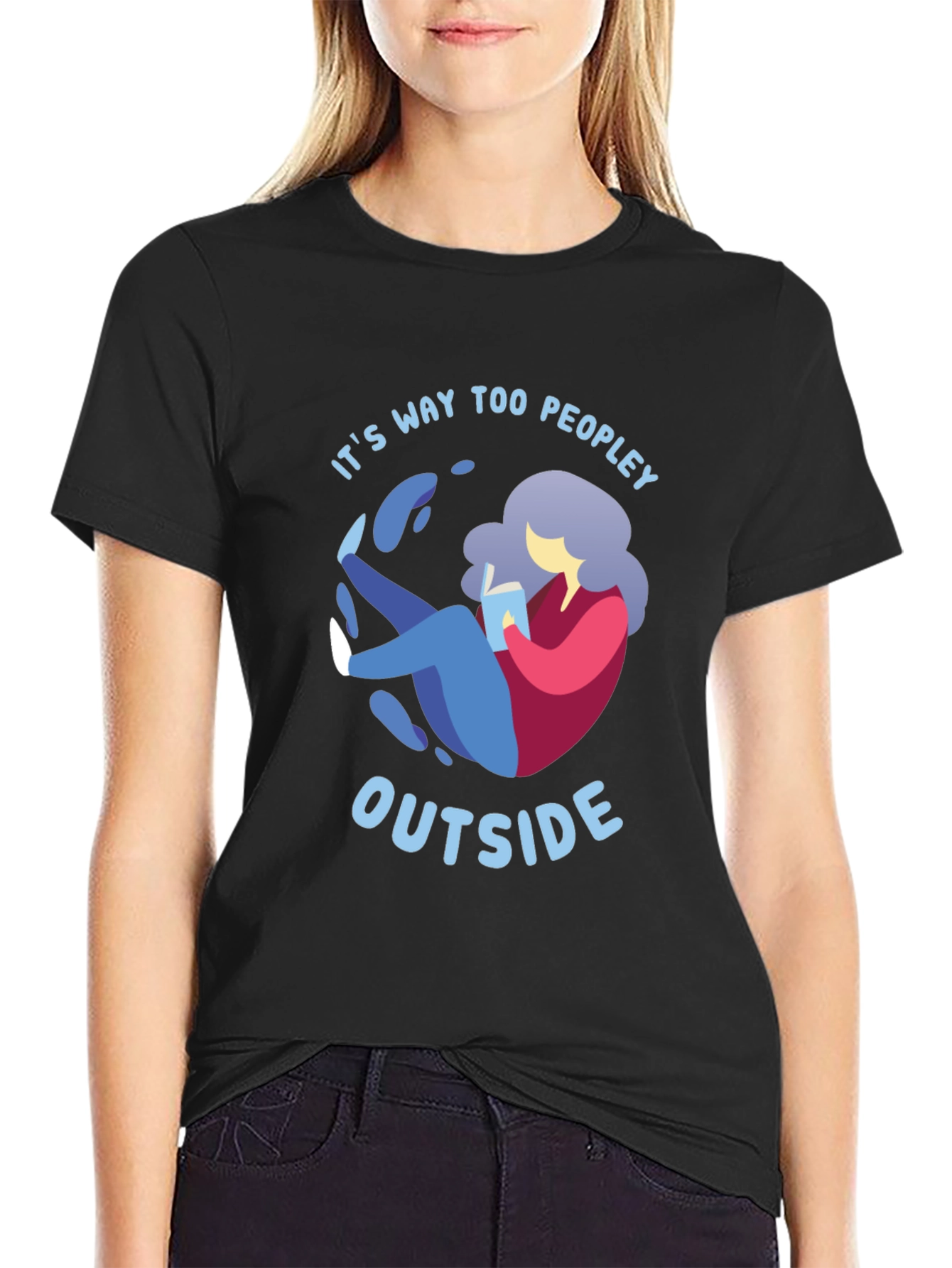 Introvert Comfort T-Shirt - Its Way Too Peopley Outside
