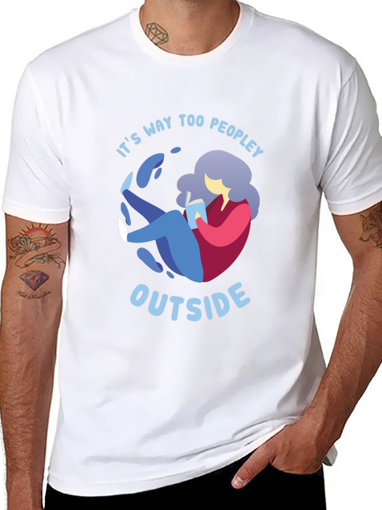 Introvert Comfort T-Shirt - Its Way Too Peopley Outside