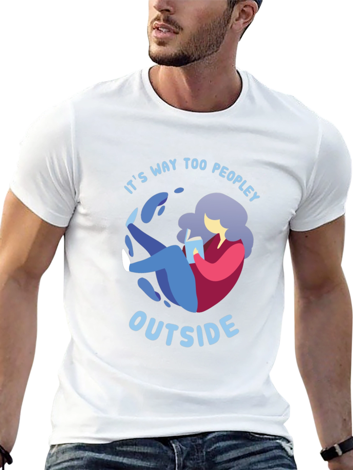 Introvert Comfort T-Shirt - Its Way Too Peopley Outside