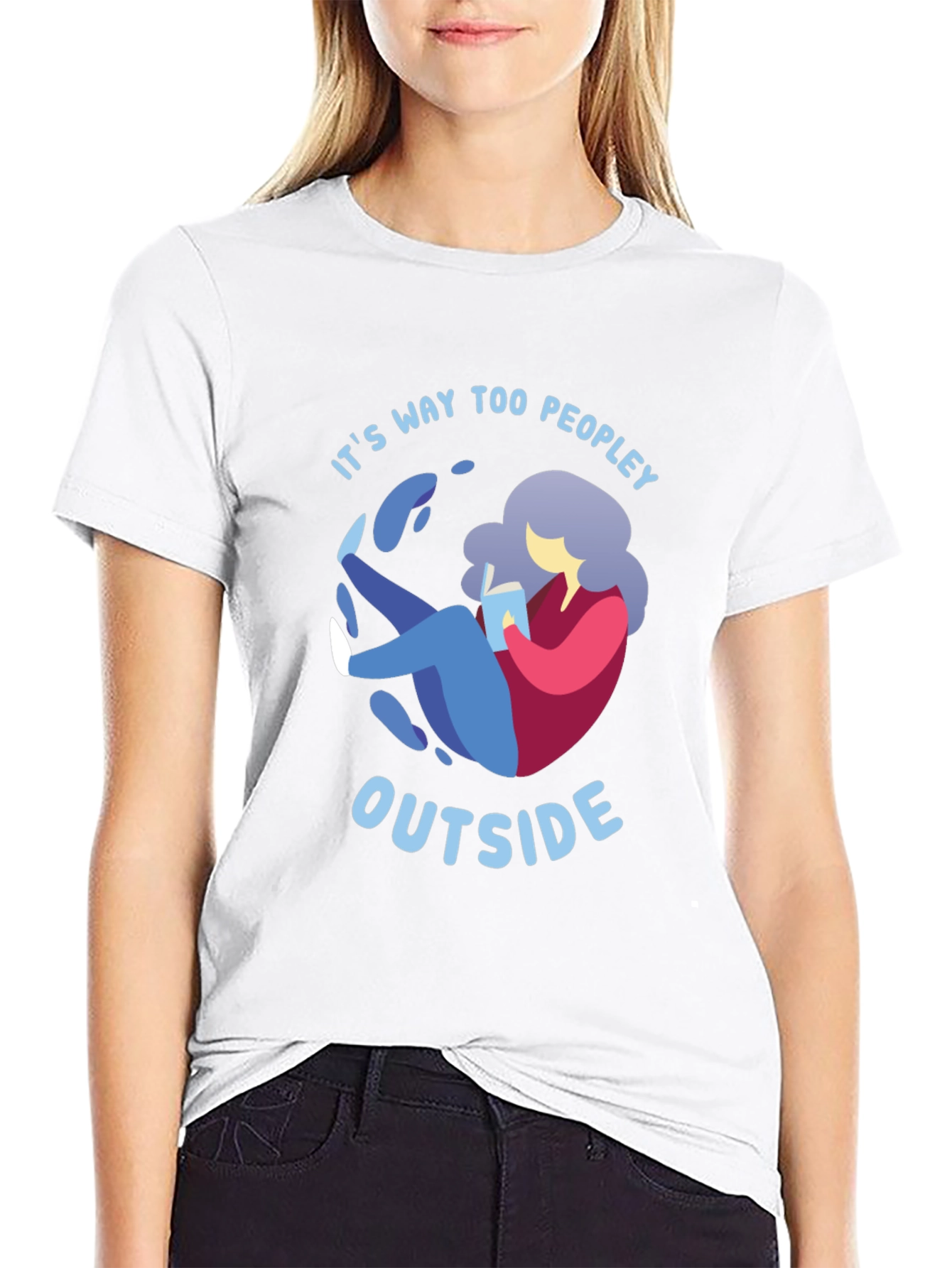 Introvert Comfort T-Shirt - Its Way Too Peopley Outside