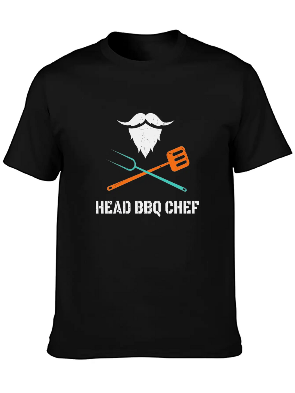 Head BBQ Chef With Beard Grilling Men's Fun Stylish Everyday T-Shirt – Unisex Basic Cotton Tee
