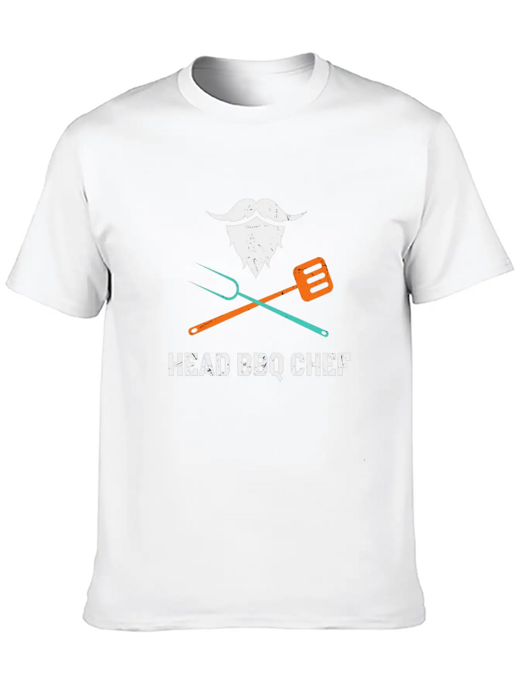 Head BBQ Chef With Beard Grilling Men's Fun Stylish Everyday T-Shirt – Unisex Basic Cotton Tee
