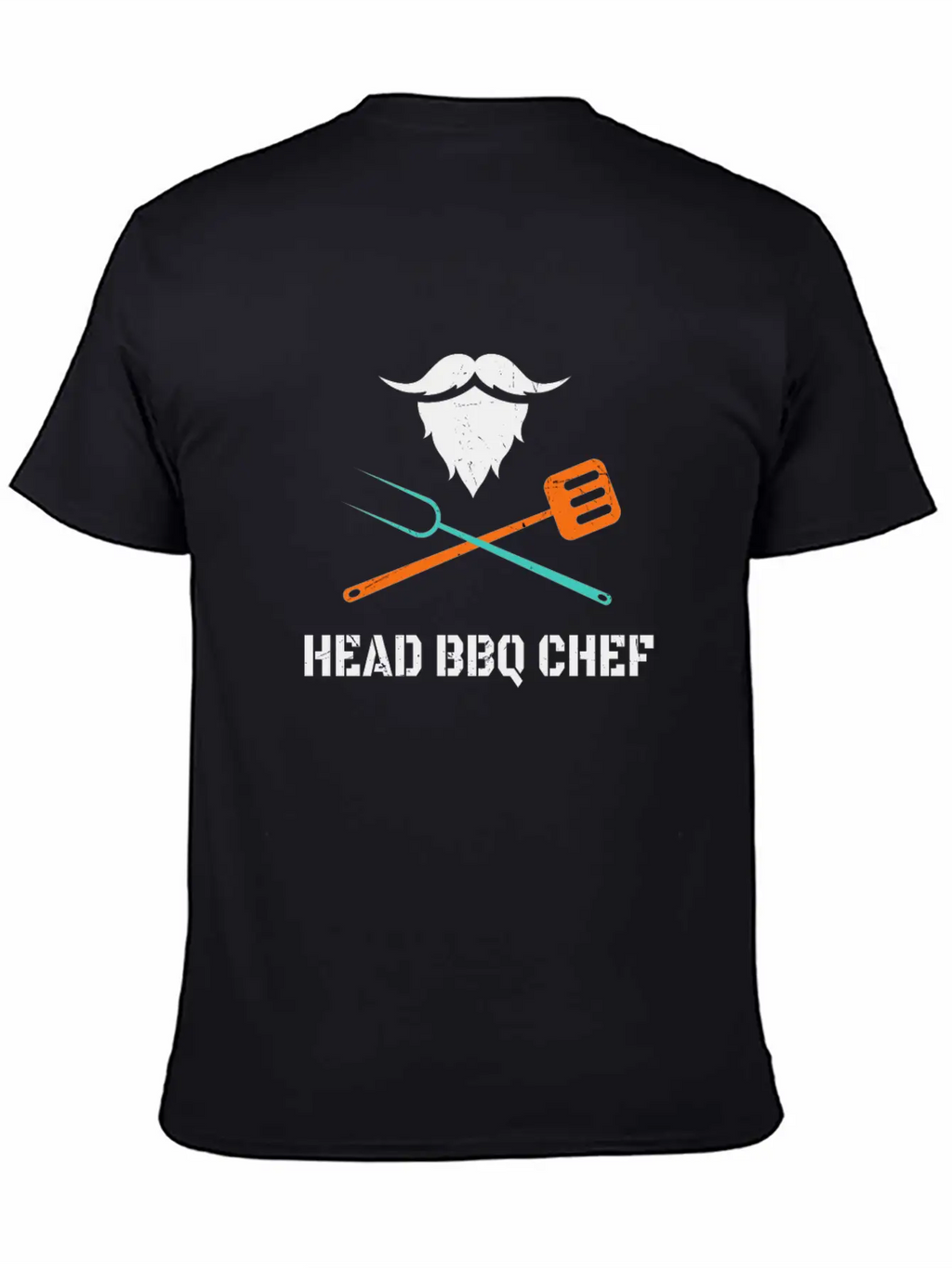 Head BBQ Chef With Beard Grilling Men's Fun Stylish Everyday T-Shirt – Unisex Basic Cotton Tee