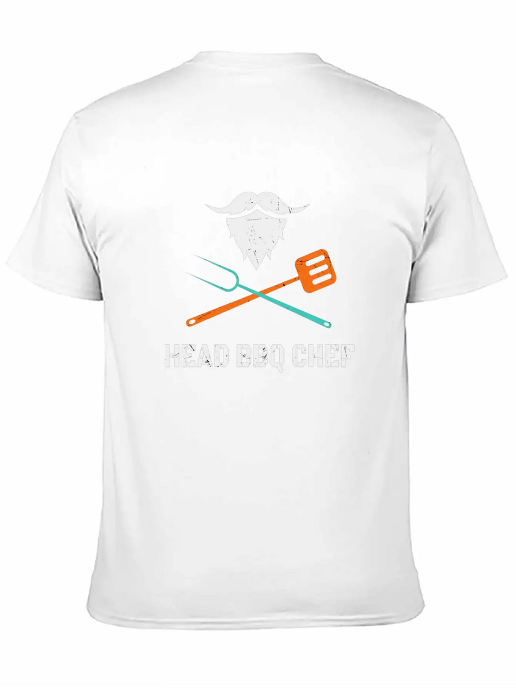 Head BBQ Chef With Beard Grilling Men's Fun Stylish Everyday T-Shirt – Unisex Basic Cotton Tee