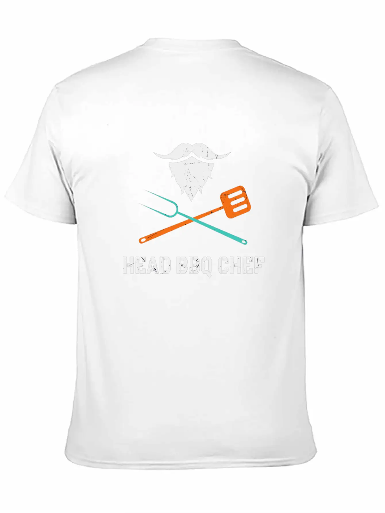 Head BBQ Chef With Beard Grilling Men's Fun Stylish Everyday T-Shirt – Unisex Basic Cotton Tee