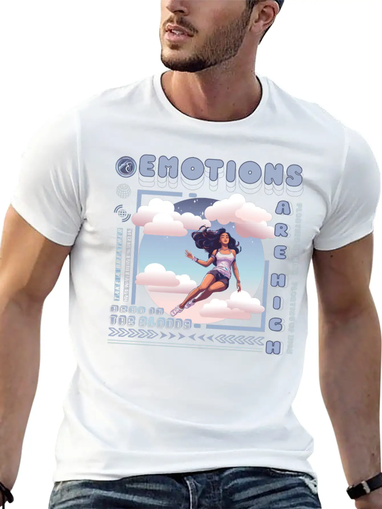 Head In The Clouds Casual Graphic T-Shirt – Simple And Comfortable Daily Wear