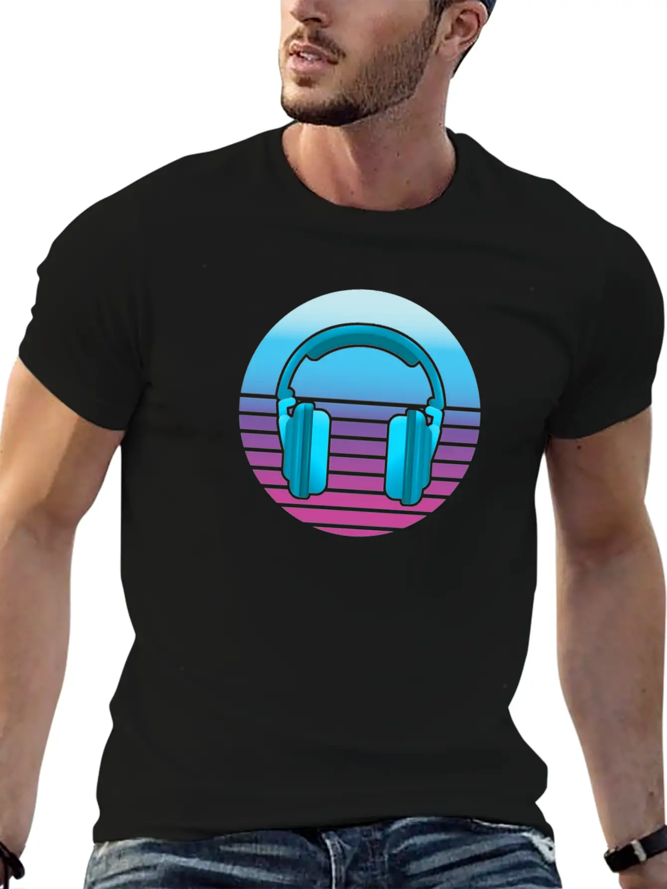 Headphone Music Unisex Casual T-Shirt – Clean Design For Daily Comfort