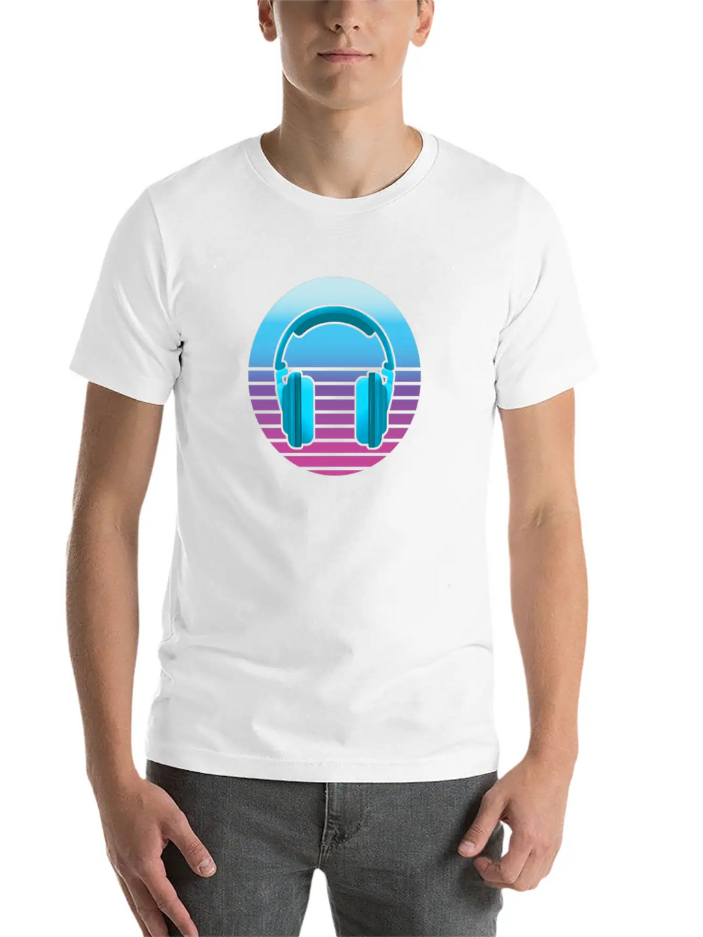 Headphone Music Unisex Casual T-Shirt – Clean Design For Daily Comfort