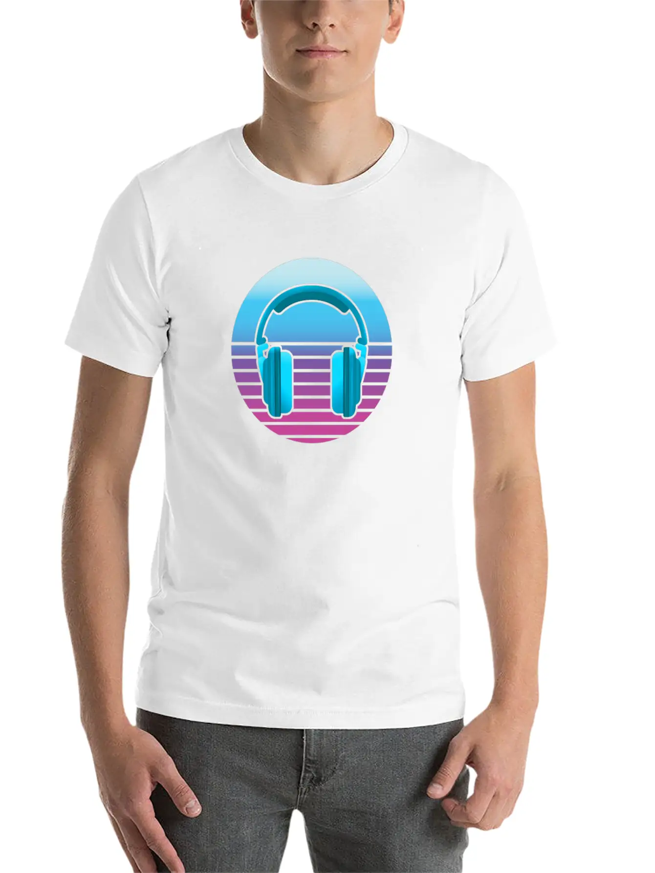Headphone Music Unisex Casual T-Shirt – Clean Design For Daily Comfort