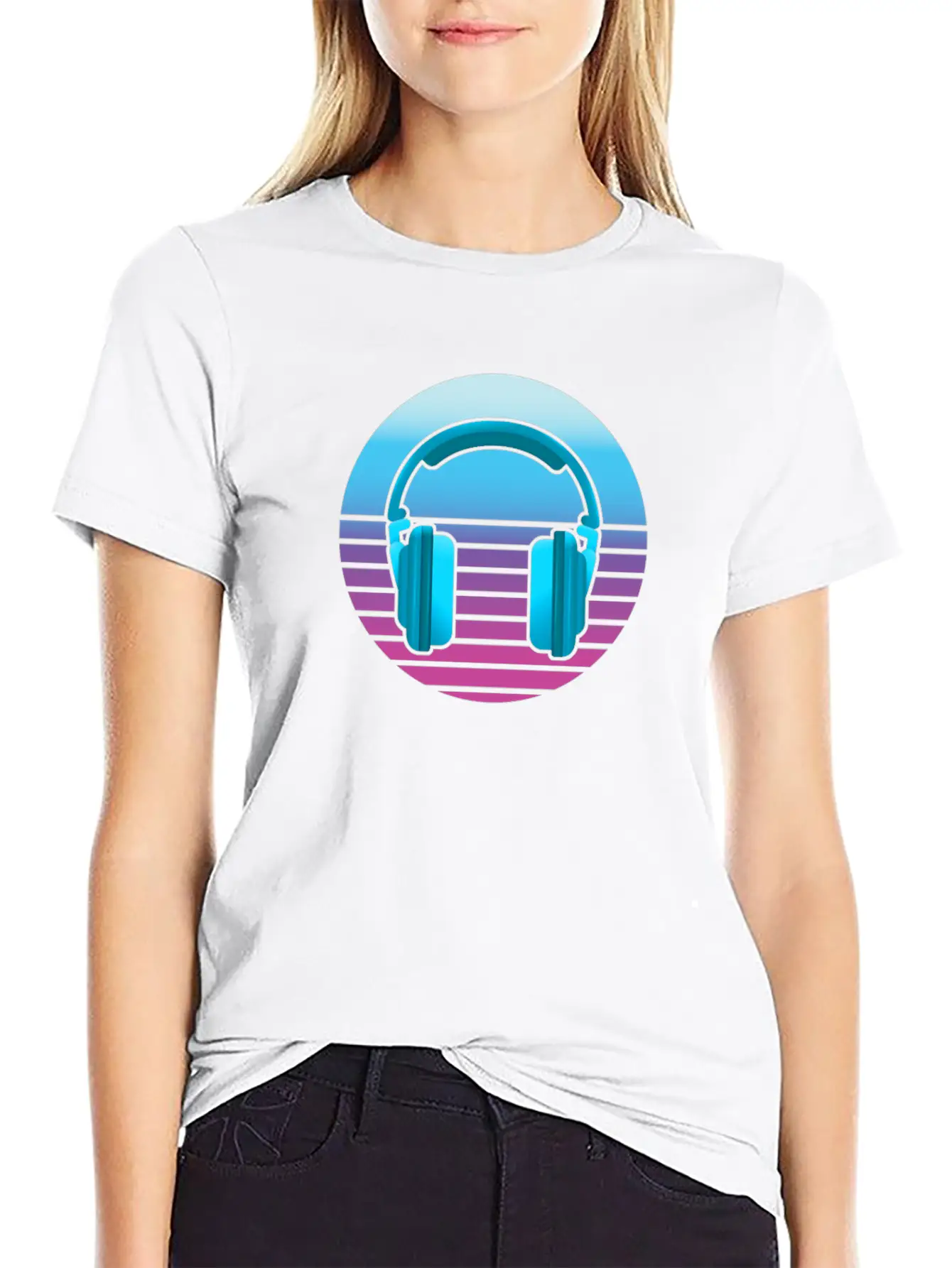 Headphone Music Unisex Casual T-Shirt – Clean Design For Daily Comfort