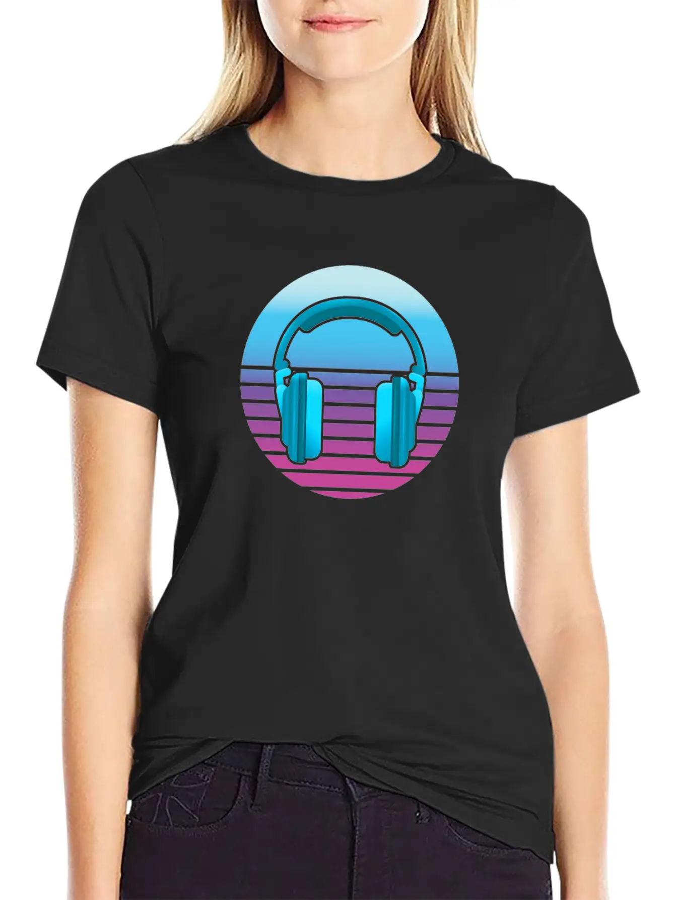 Headphone Music Unisex Casual T-Shirt – Clean Design For Daily Comfort