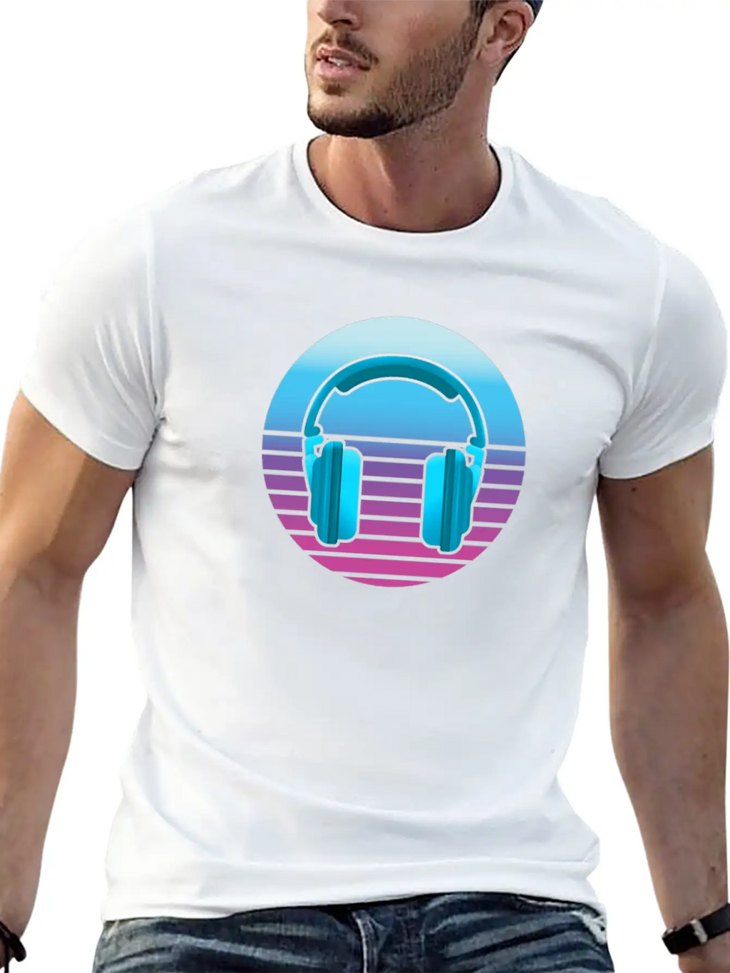 Headphone Music Unisex Casual T-Shirt – Clean Design For Daily Comfort