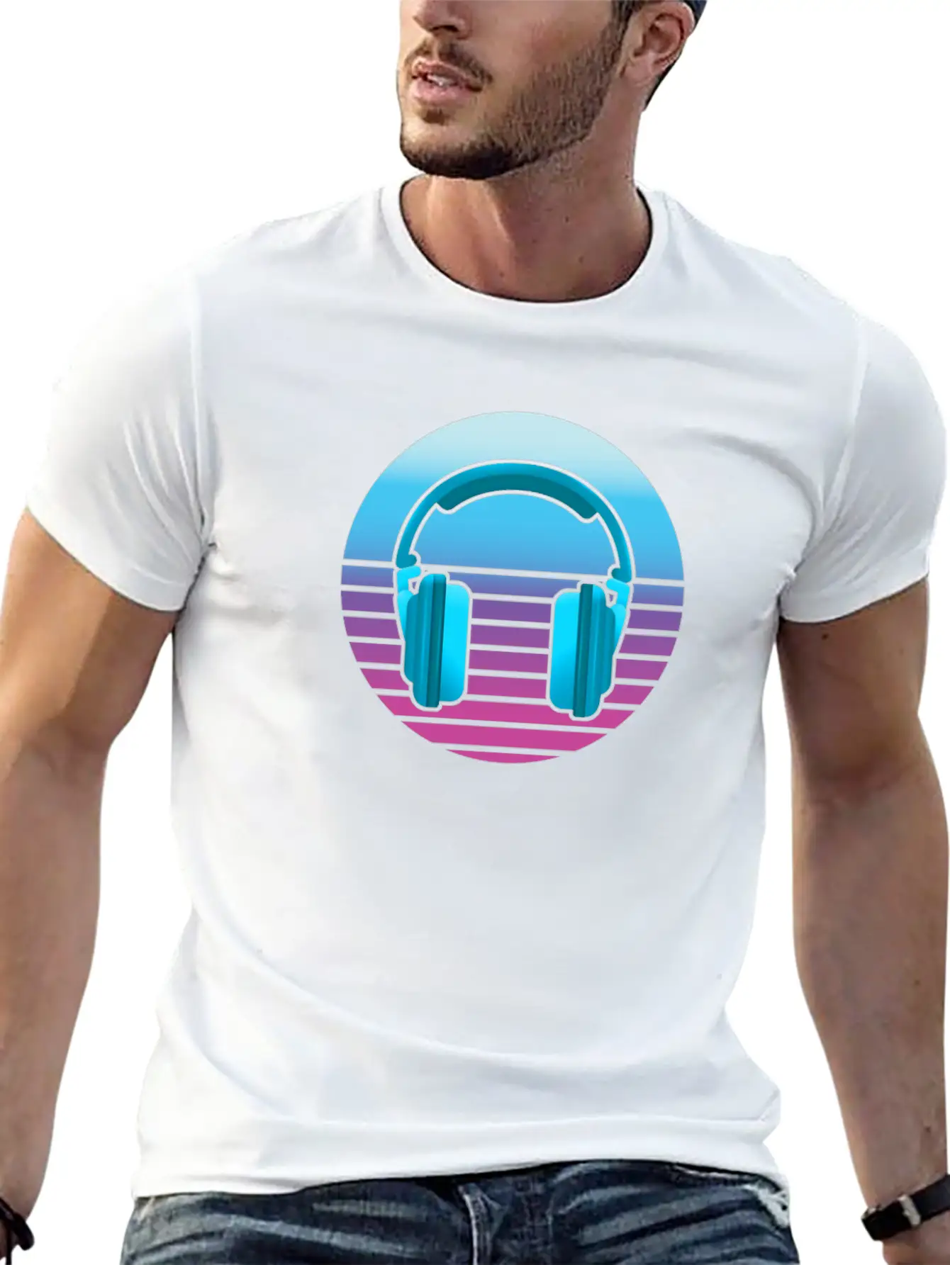 Headphone Music Unisex Casual T-Shirt – Clean Design For Daily Comfort