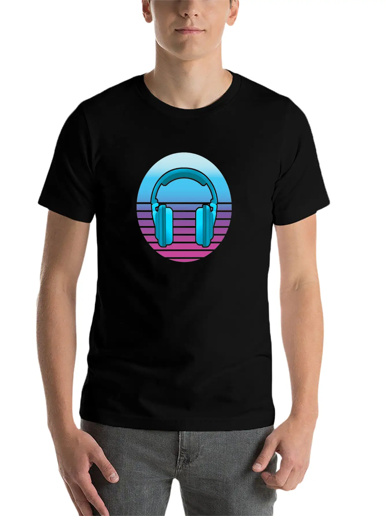 Headphone Music Unisex Casual T-Shirt – Clean Design For Daily Comfort