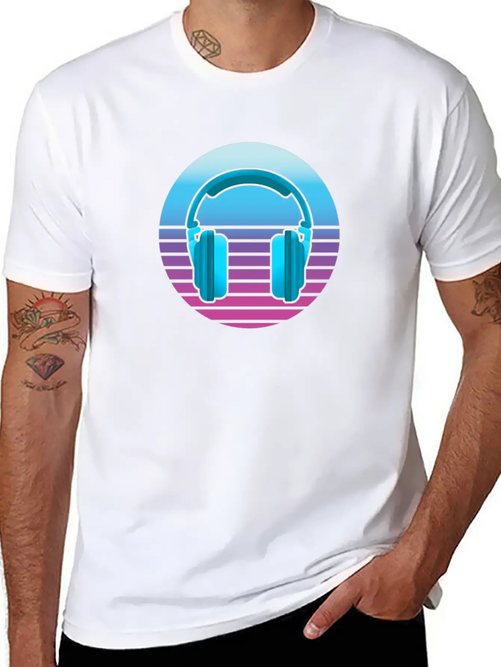 Headphone Music Unisex Casual T-Shirt – Clean Design For Daily Comfort