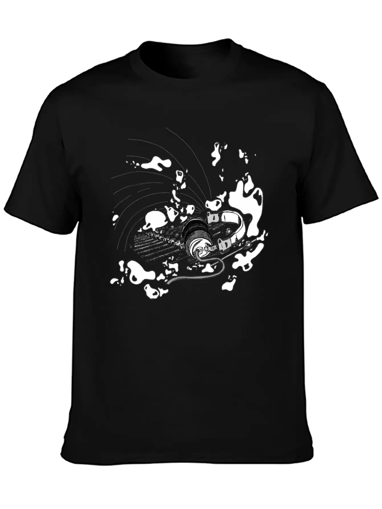 Headphone Splash Unisex Casual T-Shirt – Clean Design For Daily Comfort