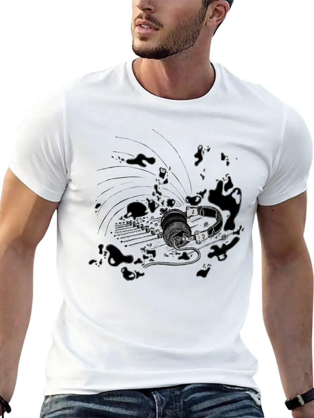 Headphone Splash Unisex Casual T-Shirt – Clean Design For Daily Comfort