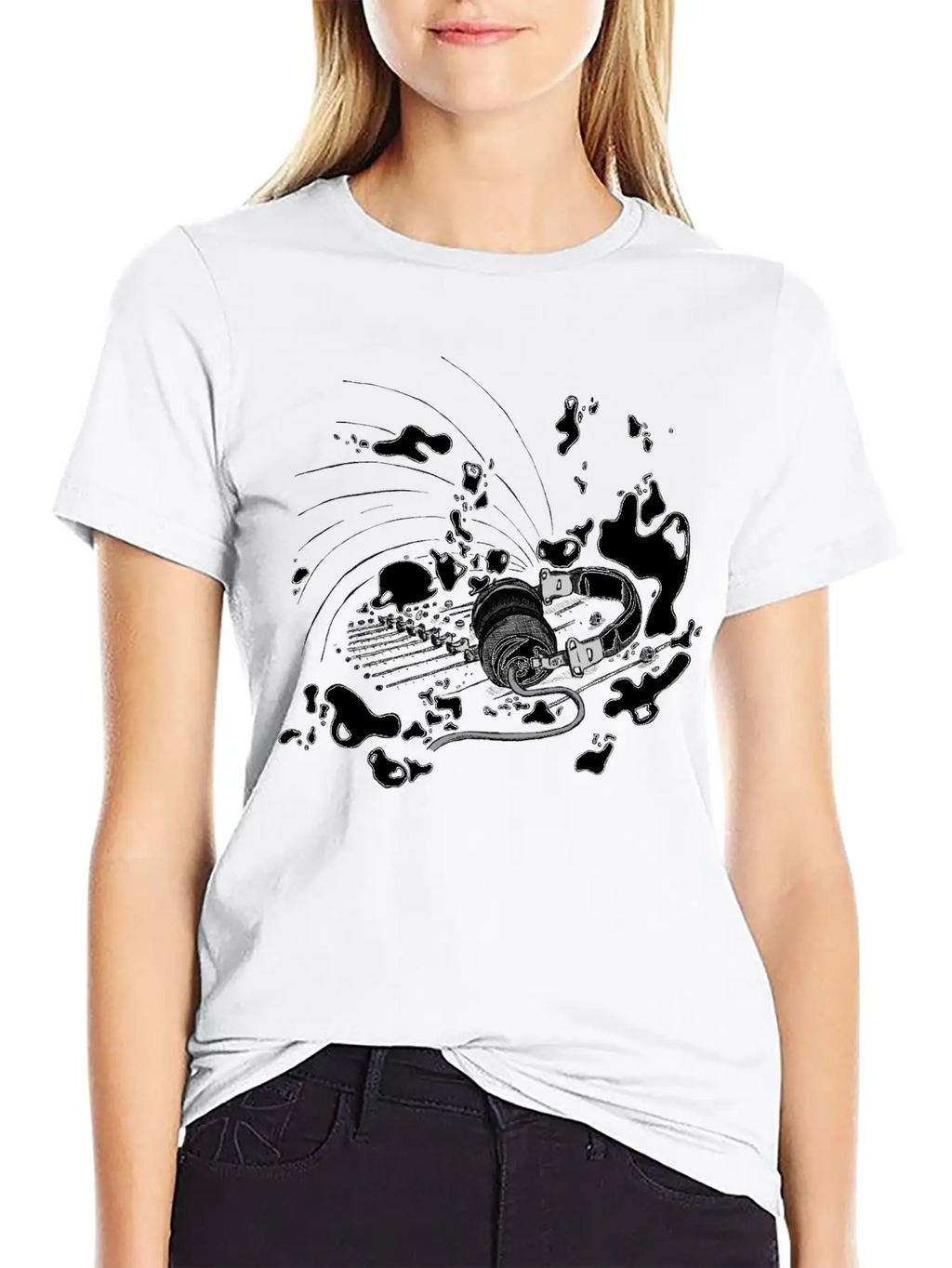 Headphone Splash Unisex Casual T-Shirt – Clean Design For Daily Comfort
