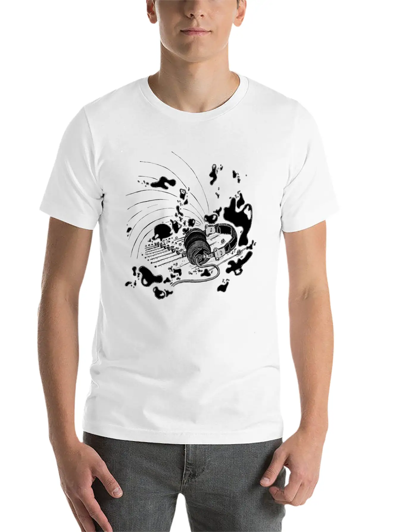 Headphone Splash Unisex Casual T-Shirt – Clean Design For Daily Comfort