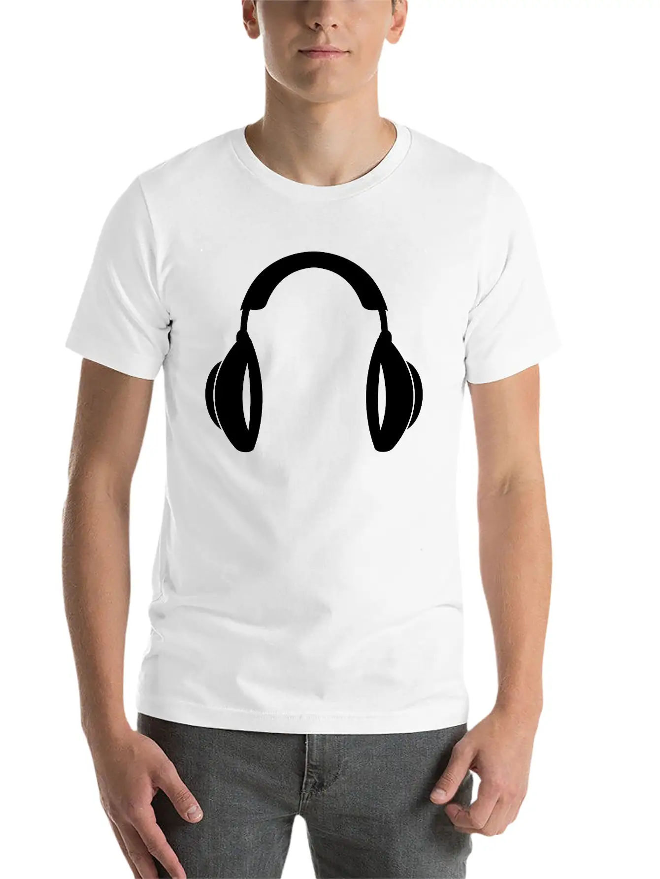 Headphones Music Tunes 1c Unisex Casual T-Shirt – Clean Design For Daily Comfort