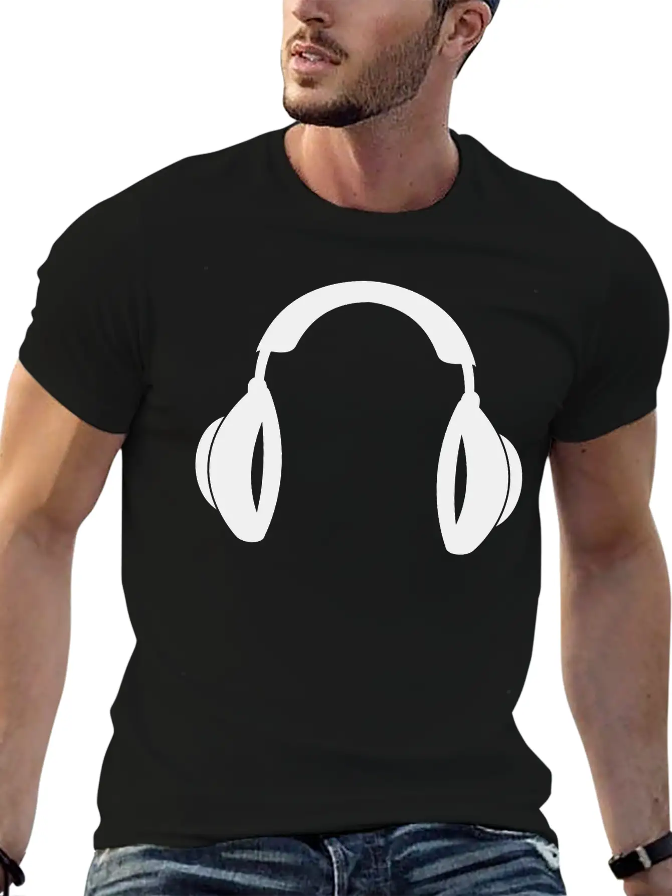 Headphones Music Tunes 1c Unisex Casual T-Shirt – Clean Design For Daily Comfort