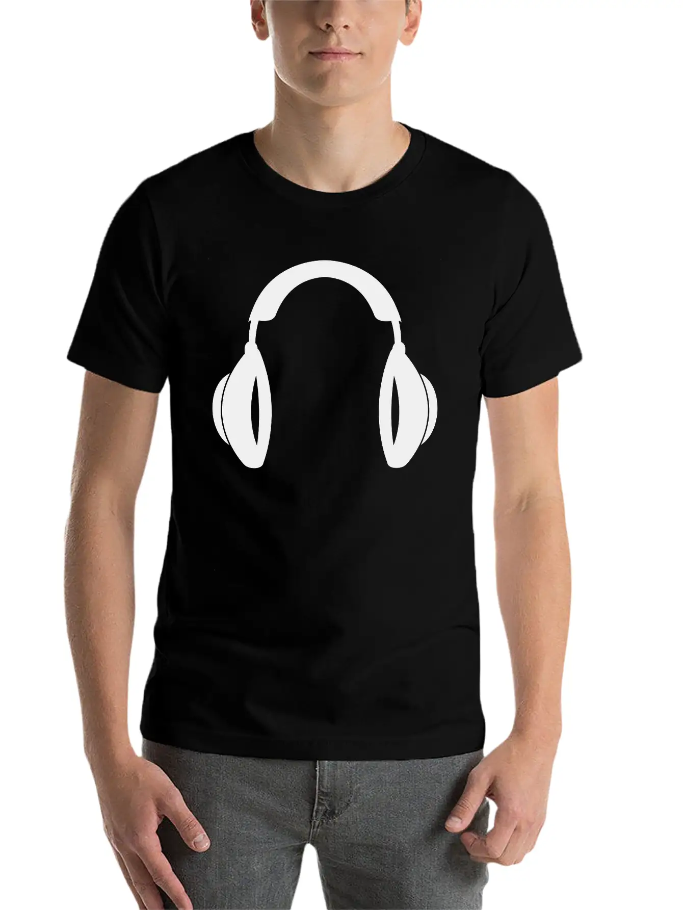 Headphones Music Tunes 1c Unisex Casual T-Shirt – Clean Design For Daily Comfort