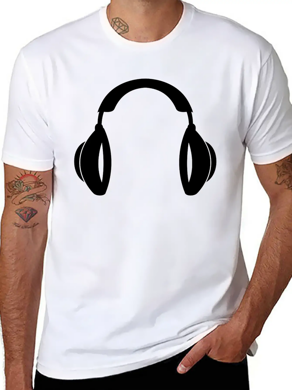 Headphones Music Tunes 1c Unisex Casual T-Shirt – Clean Design For Daily Comfort